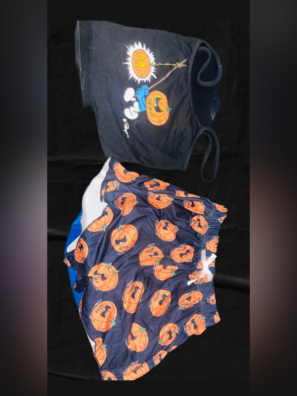 Kids Navy Pumpkin Print Two-Piece Costume Set